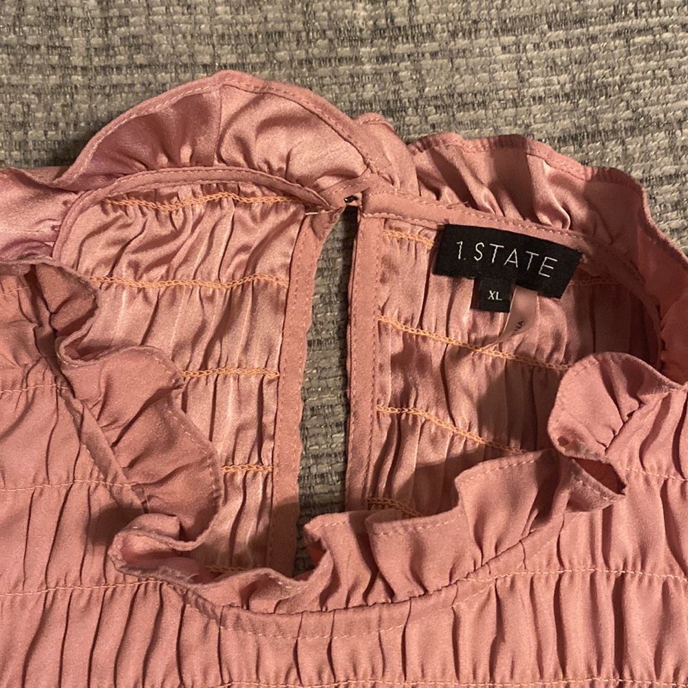 1 STATE rose colored ruffle sleeve shirt - Picture 4 of 4